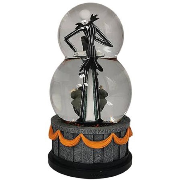 Nightmare Before Christmas Musical Double Bubble Snowglobe Jack & Mayor NEW - Picture 4 of 4
